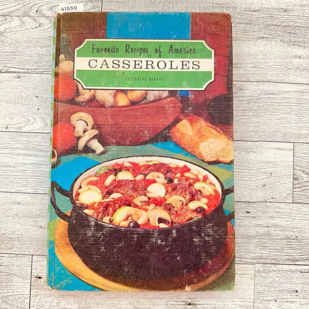 Casseroles Favorite Recipes of America‎ HC Cookbook Vtg 1966 + Clippings